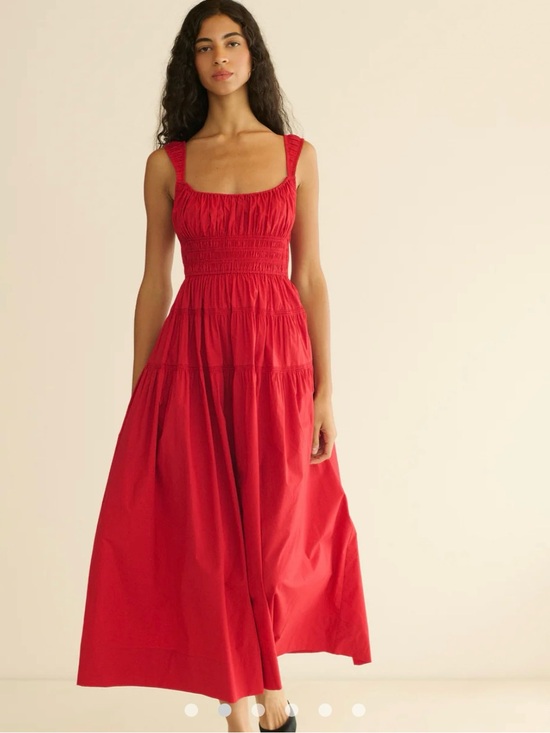 Doen Dresses & Skirts - NWT Doen Clover Midi Dress Smocked Deep Tomato Small